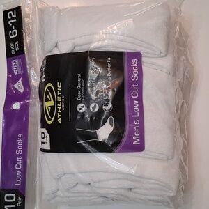 Athletic Works Men's White Low Cut Athletic Socks